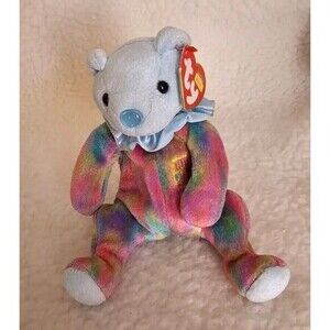 TY Beanie Baby -‎ MARCH the Birthday Bear AQUARIUS Plush Toy